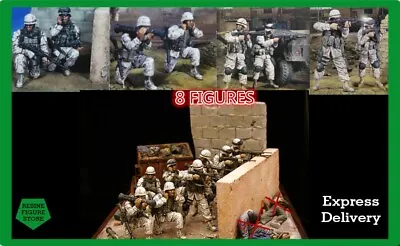 1/35 Resin Figure Kit 8pcs Modern Soldiers US Army Infantry Unpainted (No Base) • $36