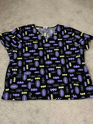 DC Comics Batman Scrub Top Adult 2XL Black Purple Yellow Gray Pediatrics Cute • $21.80