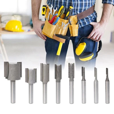 £7.88 • Buy 8Pcs 1/4 /6.35mm Shank Straight Slotted Router Bit For Woodworking Cutter Tools
