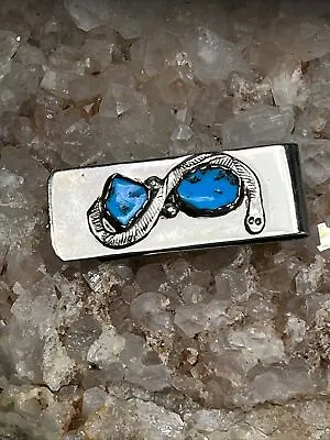 VTG Silver Tone - NAVAJO Turquoise Snake Men's Money Clip - 15.3 Gr Unmarked • $25