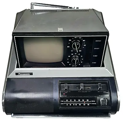 Vintage Panasonic TR-475  Pop Up Screen B&W TV With AM/FM Radio From Mid 70's • $74.99