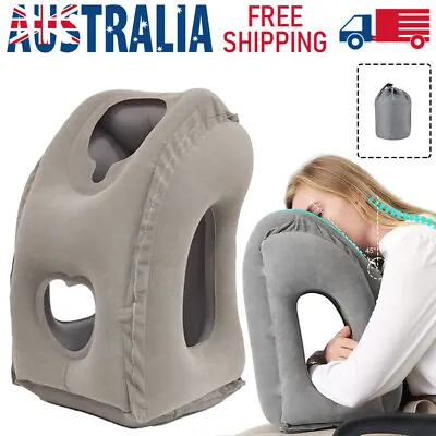 $18.99 • Buy Inflatable Air Travel Pillow Airplane Office Nap Rest Neck Head Chin Cushion