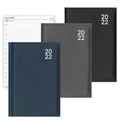 2022 A5 Page A Day Diary Soft Padded Cover Office Desk Diaries Year Planner UK • £4.95