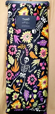 Thro By Marlo Lorenz Coco Floral Skeletons MicroMink & Sherpa 50  X 70  NWT • $39.99