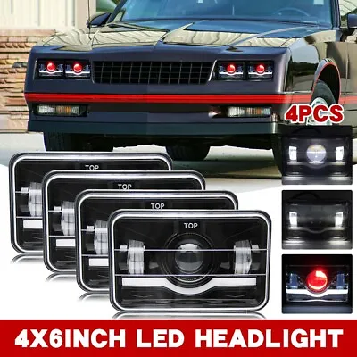 Fit Chevrolet Monte Carlo SS 1980-1988 4x6  Headlights Spot Beam Hi/Lo RED DRL • $67.38