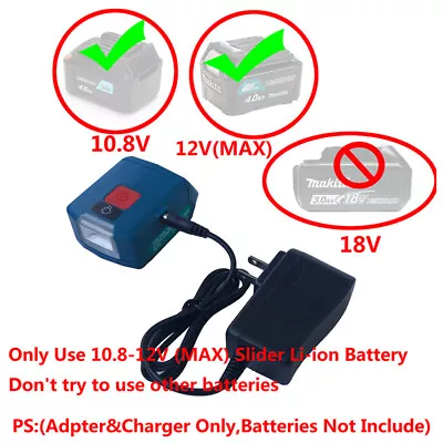 1x Makita 10.8V/12V BL1040B/1021B Li-ion Battery Charger&USB Adapter W/140lm LED • $18.69