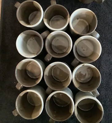 Vintage McCoy Pottery Tri-Color Sandstone 12 Mug Cups! • $37.50