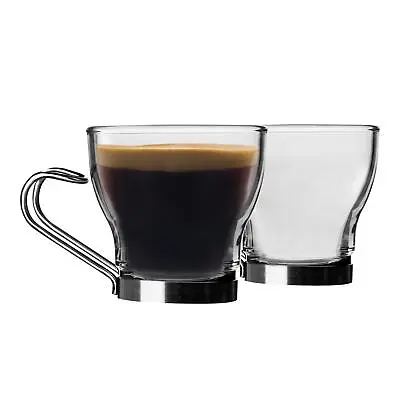 Bormioli Rocco 6x Oslo Glass Cappuccino Cups Tempered Coffee Mugs 100ml Clear • £22