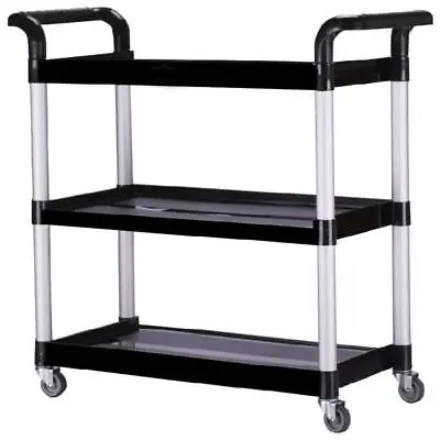 3-Tier Plastic Service Utility Cart With Wheels For Restaurant 330lbs Capacity • $49.99
