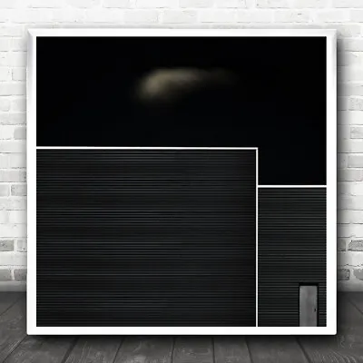 Door Black Silver Cloud Abstraction Abstract Line Geometry Dark Square Print • £29.59