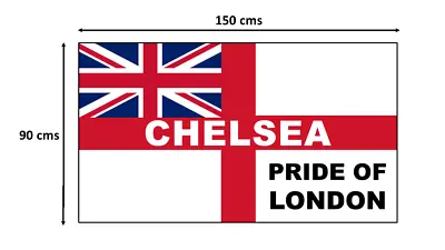 LAST UNIT: Chelsea Flag 150x90cms - Badge Pride Of London England Chelsea Fans✅ • £17.94