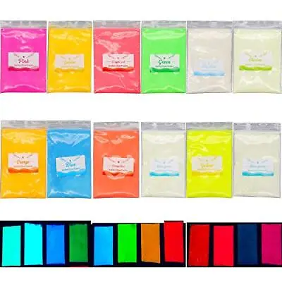 Glow In The Dark Pigment Powder12 Colors Resin Dye Luminous Powder For Epoxy... • $18.15