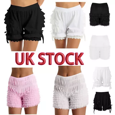 UK Women's Frilly Tiered Ruffle Lace Panties Pettipants Dance Shorts Bloomers • £6.19