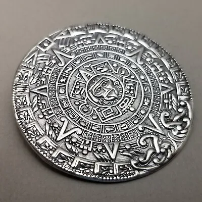 Vintage Mexican Solid Sterling Silver Aztec Mayan Brooch / Pendant 925 - 18.5g • £39.99