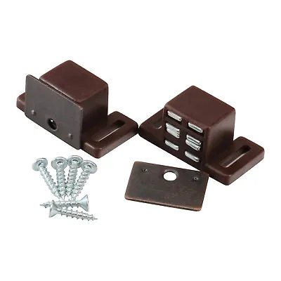 Rok Hardware Heavy Duty High Magnetic Cabinet Door Catch Latch Brown 2 Pack • $8.21