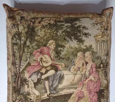 Flemish Tapestries Tapestry Pillow Romance French Countryside Courting Man Woman • $15