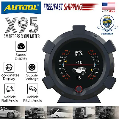 $48.29 • Buy AUTOOL X95 Automotive Car Digital GPS HUD Speedometer Gauge Inclinometer MPH KMH