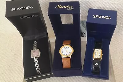 Ladies Sekonda & Montine 2000 Watches 3 X Watches Boxed And Working • $12.43