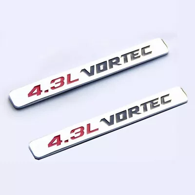 2pcs New 4.3L Vortec Hood Emblems Engine Badge Fit  For  Z71  Sierra Chrome • $14.44