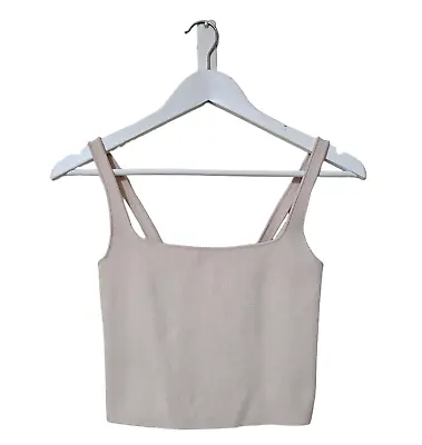 $73 • Buy SCANLAN THEODORE Ice Pink Crepe Knit Square Camisole Top Size Small S