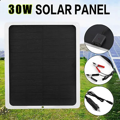 Portable 30W Solar Panel 12V Solar Plate For Phone Outdoor Camping Hiking Travel • $14.99