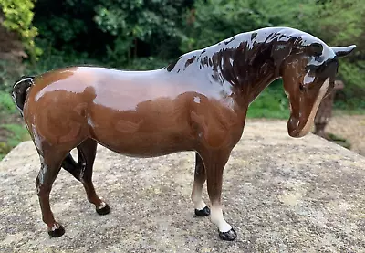 Vintage Beswick Horse Mare Facing Right Head Down Brown Gloss No. 1812 Excellent • £24.99