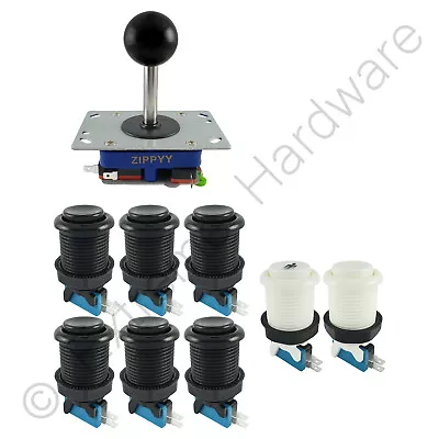 £15.99 • Buy 1 Player Arcade Control Kit 1 Ball Top Joystick 8 Buttons Black JAMMA MAME Pi