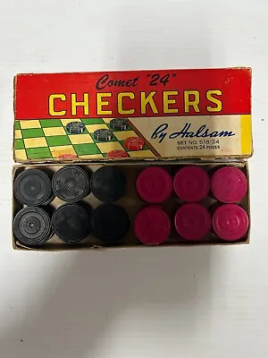 Vintage 1960s Comet  24  Checkers Set (fc113-2/b1084) • $14.95