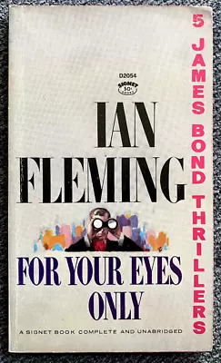 For Your Eyes Only James Bond 007 Ian Fleming Book Signet D2054 1964 Spy Novel • $15