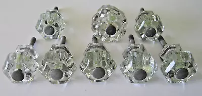 Vintage Clear Glass Drawer Knobs Pulls - Lot Of 8 - 3/4  -  1  • $25