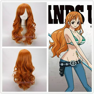 NaMi Cosplay Wig Fashion Long Orange Wavy Curly Wig • $13