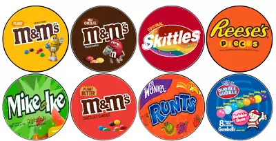 8  2  Round Candy Machine Labels Stickers Vendstar Candy Gumball Decal • $6.99