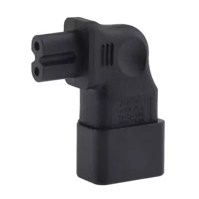 IEC 320 C14 To C7 Molded Plug Converter Power Adapter Angled Connector Black • £6.89