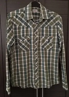 Jack & Jones Green Long Sleeved Check Shirt Size Medium • £2.99