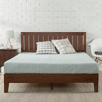 $399 • Buy Zinus Timber Solid Wood Platform QUEEN Size Bed Frame Mattress Base Wooden Pine