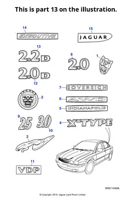 Jaguar Genuine Trunk Lid Badge Spare Part Fits X-Type 2001-2010 Classic C2S40929 • £62.41