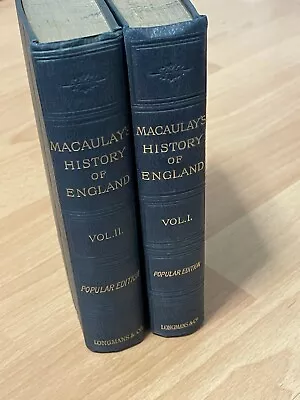 1899 / Macaulay's History Of England 2 Vols - Popular Edition Excellent Cond • £25