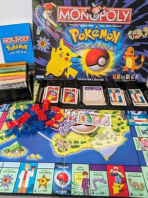 Pokemon Monopoly Collector's Edition Board Game Incomplete Has ALL Movers • $23