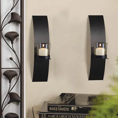£12.94 • Buy 1 Pair Wall Hanging Metal Candle Holder Tea Light Candle Stick Sconce Home Decor
