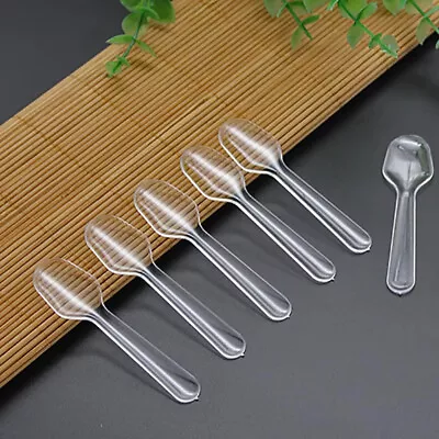 1Pack (500pcs) Disposable Clear Plastic Mini Spoon Ice Cream Sample Spoon Cake • $9.90