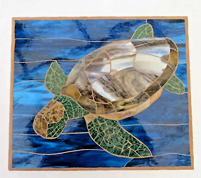 Handcrafted Art Glass Mosaic Turtle Wall Hanging/Panel/New • $175