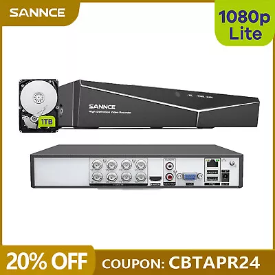 SANNCE 1080P 8CH DVR Video Recorder 1TB HDD For Security Camera CCTV System • $159.89