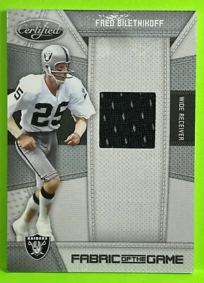 $24 • Buy 2010 Certified Fabric Of The Game Fred Biletnikoff 60 Jersey Silver/250