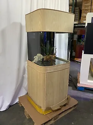 55g GLASS Reef-ready Cube Aquarium W/ Overflow Real Wood Stand Canopy Drilled • $2240