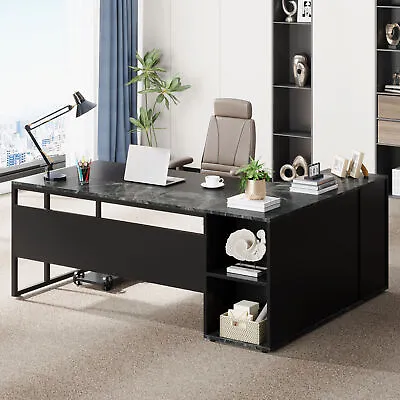 Tribesigns L Shaped Office Computer Desk Large Executive Desk With File Cabinet • $291.18