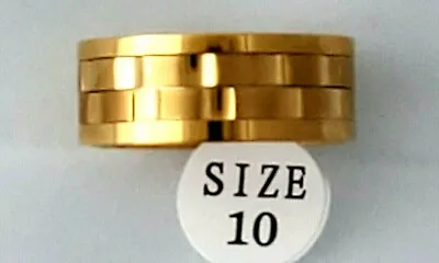 Golden Gear Ring Stainless Steel Ring For Men - Gold 10 • $15.50