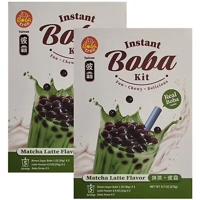 Instant Boba Tea Kit Taiwan MATCHA LATTE 5 Bubble Tapioca Straws (2 Pk) MAR 2025 • $24.69