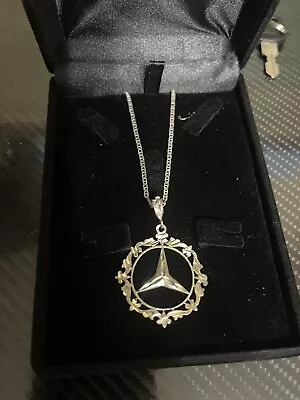 Custom Mercedes Benz Silver Chain Pendant Necklace 925 Men/women • $50