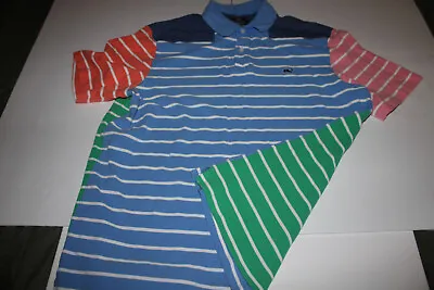 Vineyard Vines Polo Shirt Striped Patchwork Pique Color Block Men’s Size LARGE • $22.50