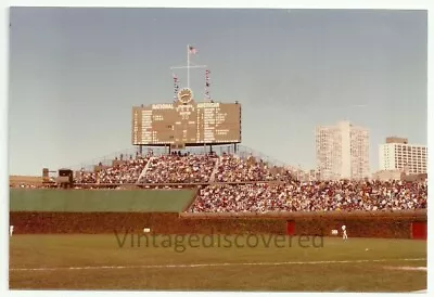 Wrigley Field Outfield Scoreboard And Stands 1981 Original Type 1 Snapshot Photo • $30